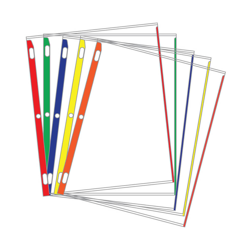 Sheet Protectors Primary Color-Coded Edges 8.5″ x 11″ – Pack of