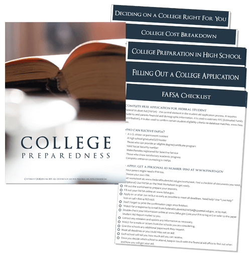 College Preparedness Printables