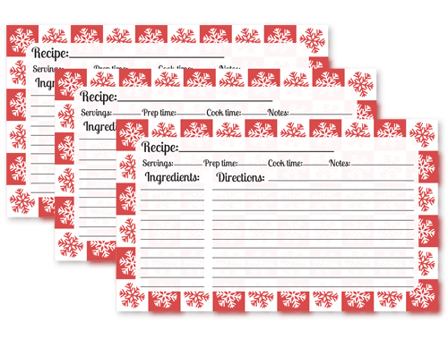 Recipe 3″ x 5″ Printables