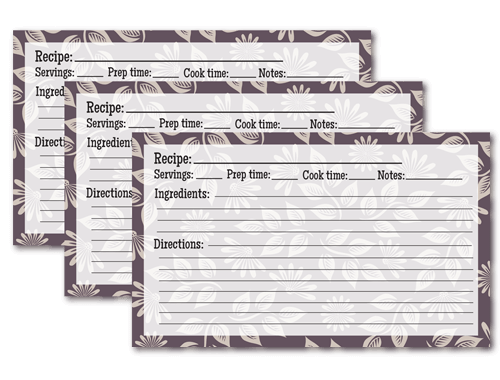 Recipe 3″ x 5″ Printables