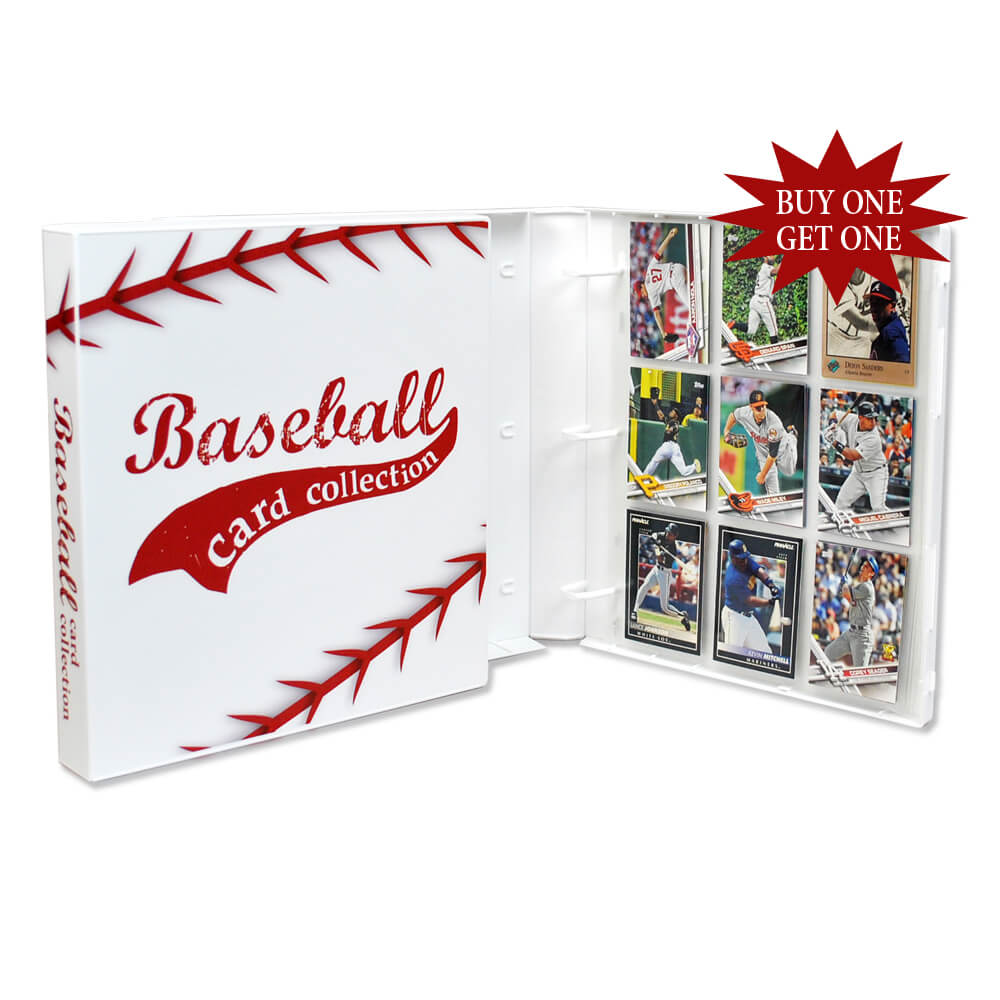 Baseball-card-binder with Buy One Get One Deal Sticker